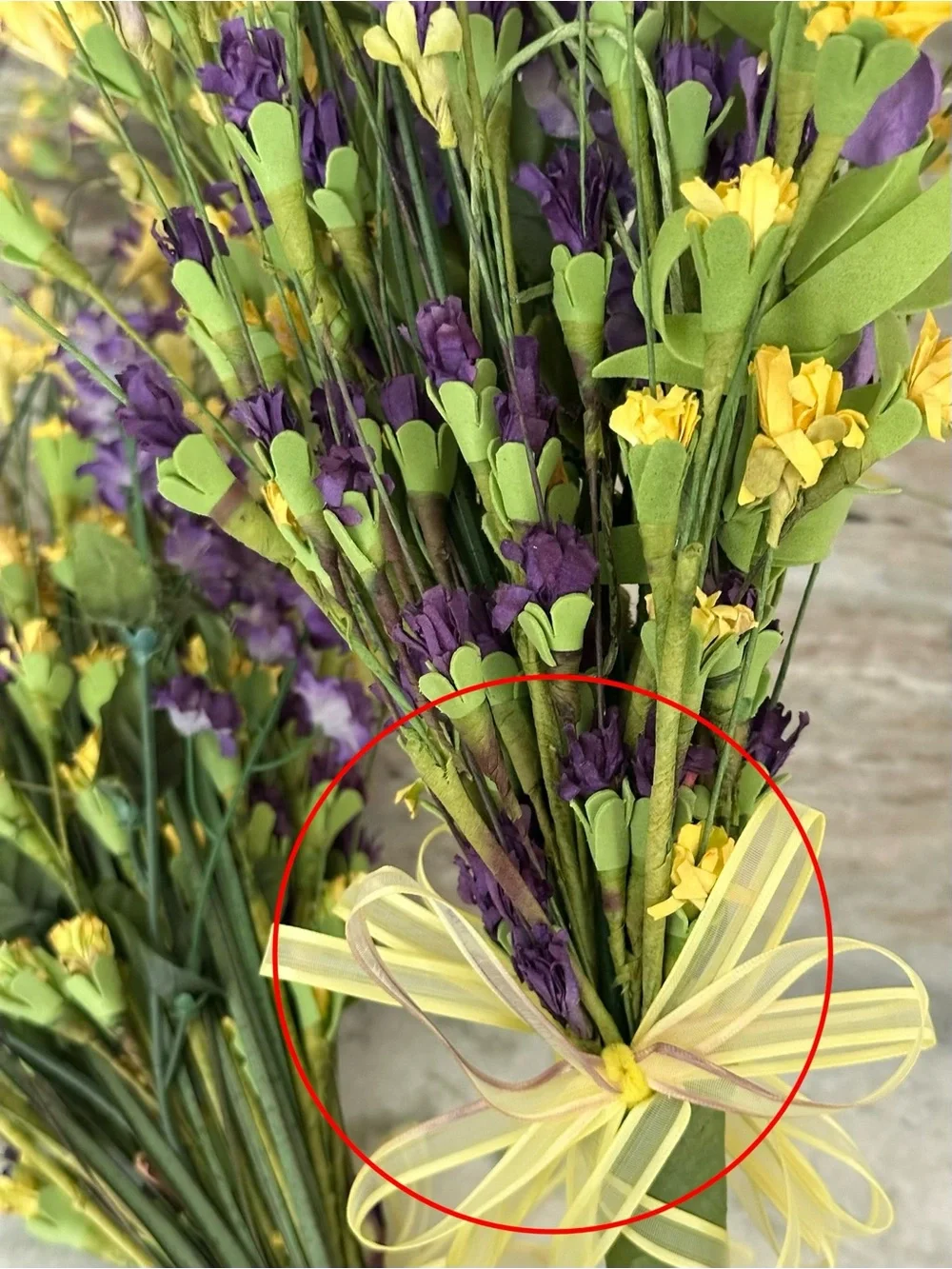 Wildflower Bouquet - Purple & Yellow Faux Floral Arrangement